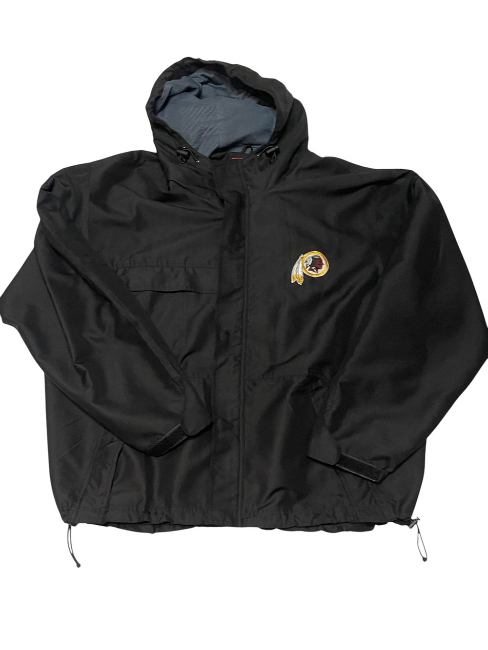 NFL Vintage Washington Redskins Logo Black Button Down Windbreaker Jacket XL